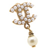 Chanel CC Gold Plated Faux Pearl Swing Push Back Earrings Secondhand