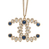 Chanel CC Gold Plated Strass Cabochon Pendant Necklace Secondhand