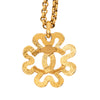 Chanel Gold Plated CC Clover Chain Pendant Necklace Secondhand