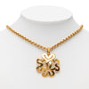 Chanel Gold Plated CC Clover Chain Pendant Necklace Secondhand