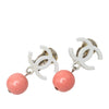 Chanel CC Gold Plated Resin Ball Drop Clip On Earrings Secondhand