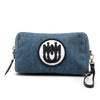 Secondhand Miu Miu Denim Embroidered Logo Wristlet Pouch