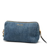 Secondhand Miu Miu Denim Embroidered Logo Wristlet Pouch