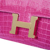 Secondhand Hermès Constance Elan in Rose Scheherazade Porosus Crocodile with Gold Hardware - '10s