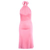 Secondhand Class Roberto Cavalli Pink Fluid Halterneck Dress - '00s