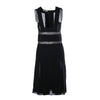 Secondhand Prada Black Dress with Semi-Sheer Silk Chiffon Paneling - '00s