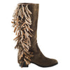 Secondhand Santoni Brown Suede Fringe Boots - '10s
