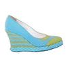 Secondhand Roberta Di Camerino Striped Wedge Pumps -'80s