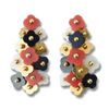 Bulgari Gold, Coral, Onyx & White Agate Earrings