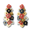 Secondhand Bulgari Gold, Coral, Onyx & White Agate Earrings - '90s