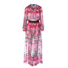 SECOND HAND John Richmond Pink Printed Silk Shirt & Maxi Skirt Set