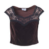 Secondhand Blumarine Velvet and Floral Tulle Top - '90s