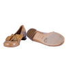 Secondhand Miu Miu Nude Patent Leather Flats with Ruffle Detailing