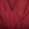 Secondhand Roberto Cavalli Crimson Grecian Embellished Silk Gown Old Hollywood Maxi Dress- '10s