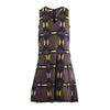 Secondhand Marni Sleeveless Dress Featuring Brown and Yellow Geometric Circle Pattern - '10s