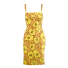 Secondhand Dolce & Gabbana Yellow Floral Silk Midi Dress - '00s