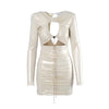 Secondhand Danamé Metallic Ruched Cut-Out Mini Dress - '20s