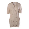Secondhand Jean Paul Gaultier Pour Gibo Beige Linen Double-Breasted Mini Dress - '80s