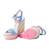 Secondhand Sophia Webster Multicolor Leather and Braided Wedge Sandals- '10s