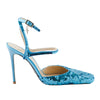 second hand Cesare Paciotti Blue Sequin Stiletto with Ankle Strap