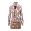Secondhand Red Valentino Giraffe Print Silk Blouse with Scarf - '90s