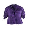 Secondhand Prada Purple Silk Satin Blouse with Bow Detail -'00s