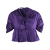 Secondhand Prada Spring 2007 Runway Purple Silk Bow Peplum Top - '00s