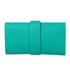 Secondhand Hermès Medor Clutch in Green Leather with Palladium Hardware -'10s