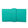 Secondhand Hermès Medor Clutch in Green Leather with Palladium Hardware -'10s