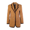 Secondhand Emporio Armani Brown Checked Blazer with Velvet Trim