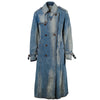 Secondhand Junya Watanabe Comme des Garçons Blue Stone Washed Denim Trench Coat - '00s