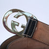 Secondhand Gucci Black Leather Interlocking G Buckle Belt - '00s