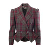Secondhand Valentino Boutique Vintage Tartan Wool Blazer With Sculpted Shoulders - '80s