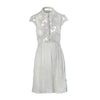 second hand Kristina Ti Sage Grey Embroidered Cotton and Silk Dress