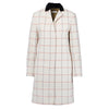 Secondhand Alberto Biani White Grid Coat with Black Collar - '10s