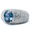 second hand Oval Sapphire & Diamond Pavé Ring – White Gold