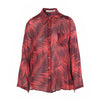 Secondhand Lawrence Steele Red Palm Print Silk Blouse - '00s