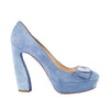 Secondhand Prada Light Blue Suede Pumps - '10s