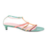 Secondhand Dolce & Gabbana Multicolor Strap Sandals with Low Kitten Heel - '10s