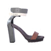 second hand Brunello Cucinelli Green Brown Colorblock Platform Sandal -