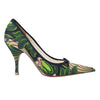 Secondhand Prada Multicolor Canvas Bow Pointed Toe Pumps - '10s