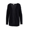 Secondhand Saint Laurent Black Chain Trim Long College Cardigan - '10s