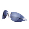 Secondhand Cartier Panthère Rimless Sunglasses – Blue Gradient Lenses, Silver Panther Detail - '00s