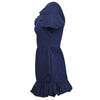 Secondhand Prada Mini Blue Dress with Off-the-Shoulder Neckline and Ruffled Hem- '10s