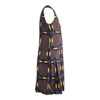 Secondhand Marni Sleeveless Dress Featuring Brown and Yellow Geometric Circle Pattern - '10s