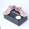 Secondhand Chanel Metallic Fuchsia Leather CC Thong Sandals - '10s