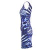 Secondhand Roberto Cavalli Blue Abstract Print Fitted Dress - '00s