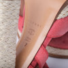Secondhand Casadei Pink Nubuck Leather Ankle Strap Espadrille Sandals- '10s