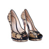 Secondhand Casadei Python Peep Toe Platform Pumps - '10s