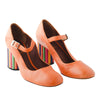 second hand Missoni Orange Upper And A Distinctive Multicolor Striped Block Heel
